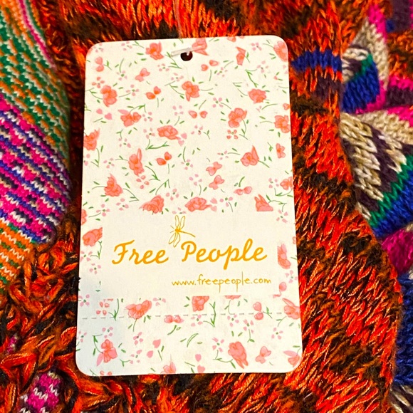 FINAL PRICE NWT,Free People Rare Heart crochet sweater dress,red/multi size S - Picture 14 of 15